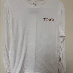White Long Sleeve 'Teach' Shirt